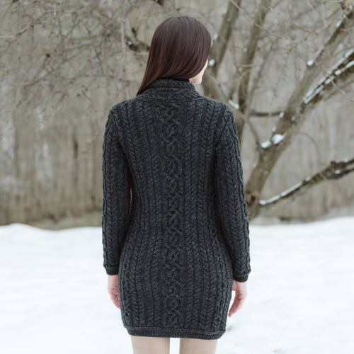 Cable Knit Side Zip Long Cardigan