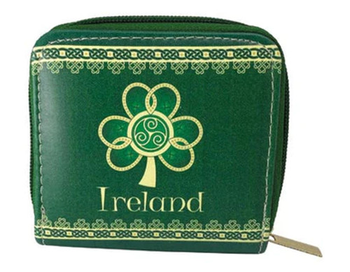 Shamrock Spiral PU Leather Wallet Dublin Gift Company