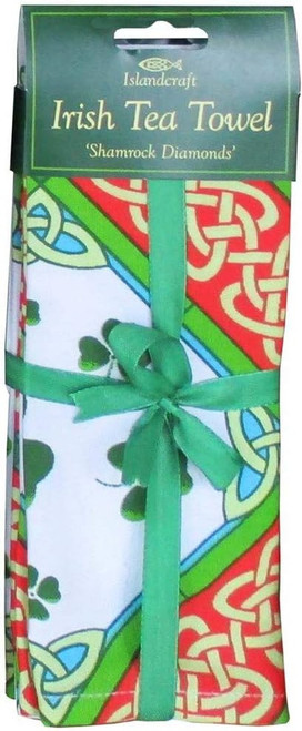 Shamrock Diamonds Irish Tea Towel
