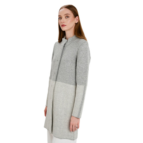 Ladies Herringbone Wool Coat