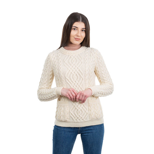 Cable Knit Crew Sweater | SAOL | SaolKnitwear.com