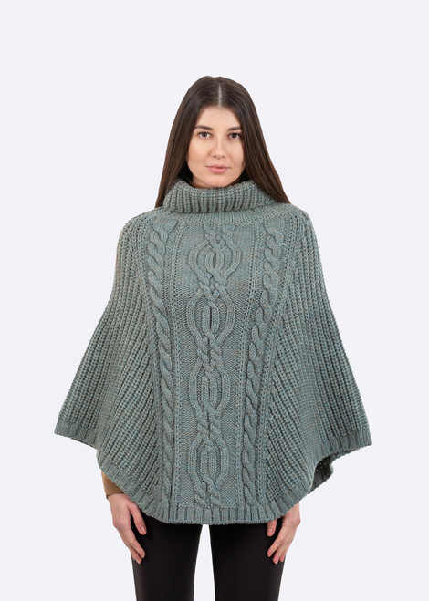 Aran Cable Knit Hooded Zip Coatigan