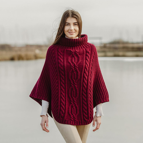 Cable Stitch Poncho | SAOL | SaolKnitwear.com