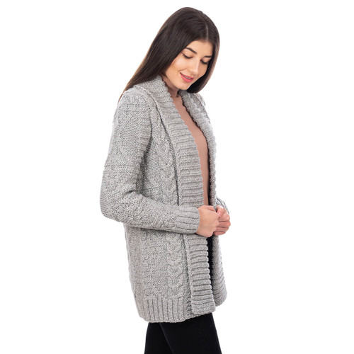 Open Front Cable Knit Cardigan | SAOL | SaolKnitwear.com
