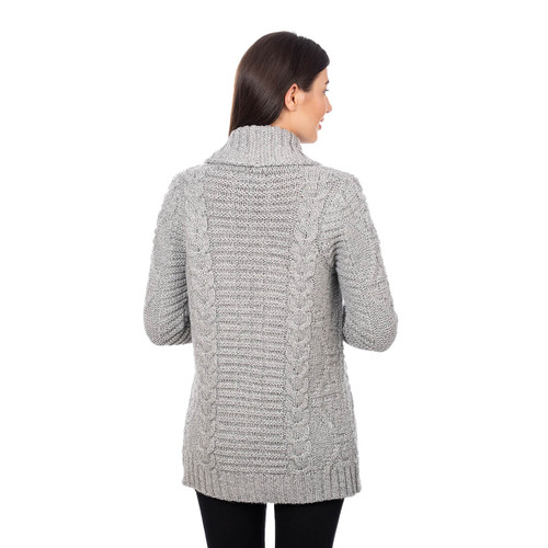 【MODERNIF】Cable open collar knit Open Front Cable Knit Cardigan | SAOL | SaolKnitwear.com