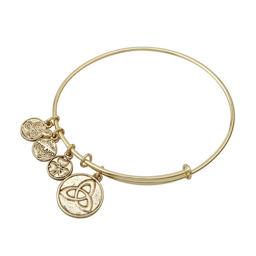 Celtic Trinity Knot Charm Bangle Bracelet - Gold or Silver