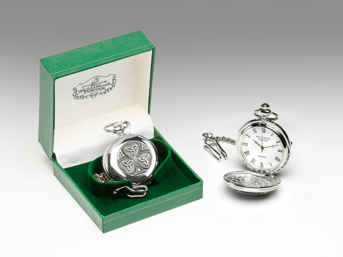 Shamrock & Trinity Pocket Watch - Classic Irish Design