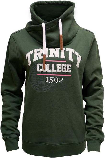 Women's Hoodie Ireland Trinity College Midnight Green Cotton Sweatshirt
