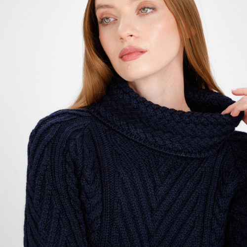 【2plan】Soleil U-neck cable knit Soleil Knit Crew - Rip Curl