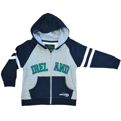 Lansdowne Navy/Grey Ireland Full Zip Kids Hoodie