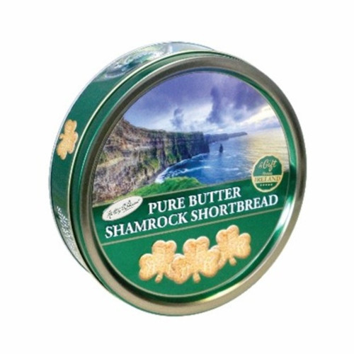 Shamrock Shortbread Cookies in Decorative Tin
