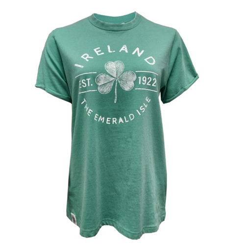Ocean Green Emerald Isle Shamrock Ladies T-Shirt