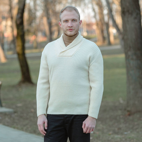 Men's Shawl Collar Fisherman Sweater