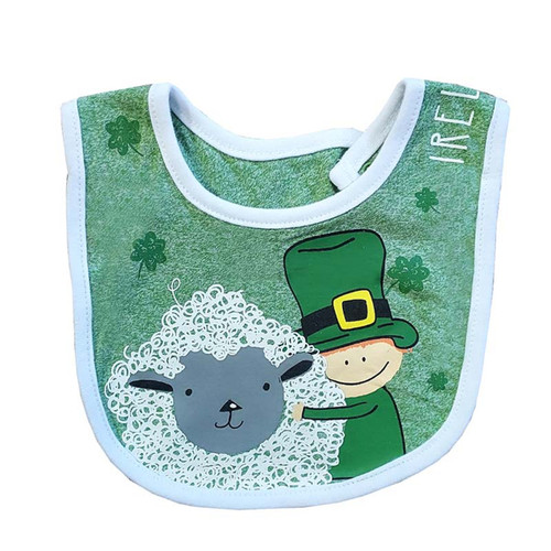Green Grindle Leprechaun & Sheep Baby Bib