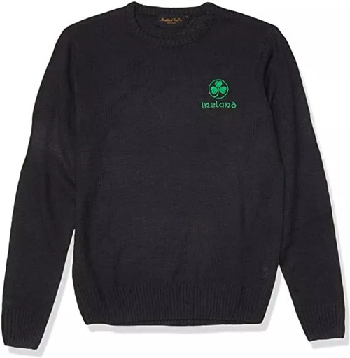 Navy Ireland Shamrock Crest Crew Neck Sweater