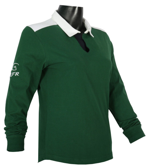 Ladies Green Irish Cotton Rugby Shirt