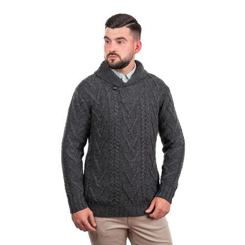 Mens Shawl Collar Single Button Sweater | SAOL | SaolKnitwear.com