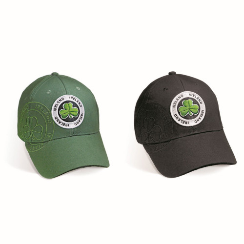 Irish Shamrock Embroidered Baseball Cap - Black or Green