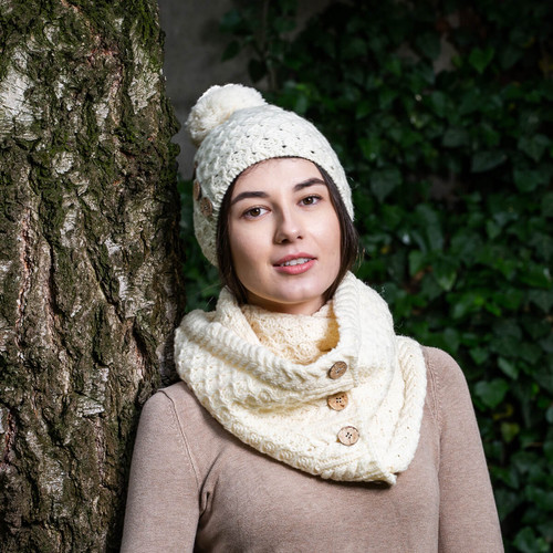 Ladies Button Pom-Pom Hat SAOL