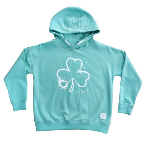 Soft Green Shamrock Kids Hoodie