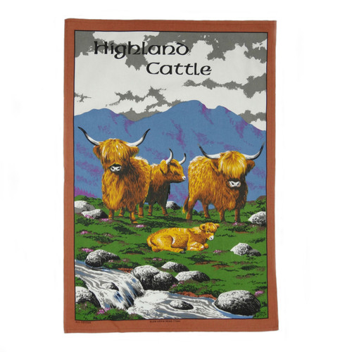 Highland Cattle Tea Towel - 100% Cotton