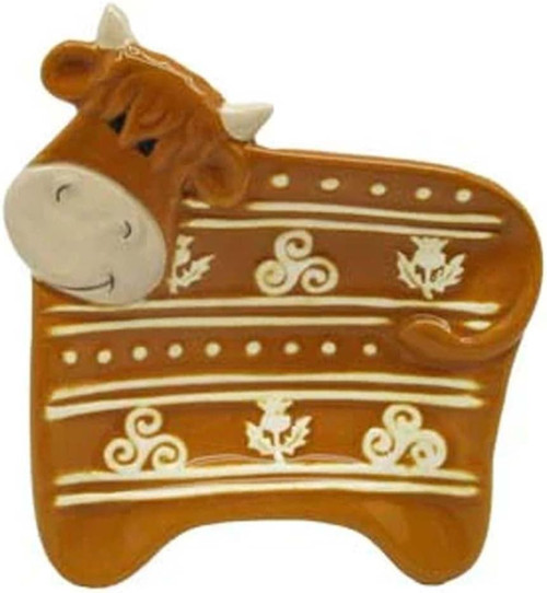 Ceramic Highland Cow Woolly Ware Teabag Holder