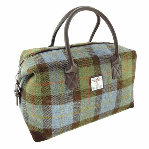 Scottish  Harris Tweed Tartan Overnight Bag