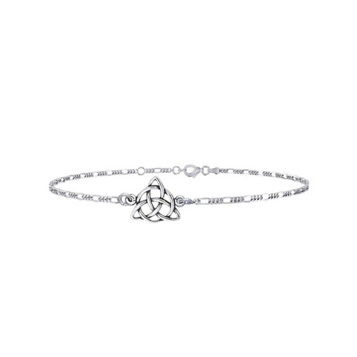 Trinity Knot Irish Anklet in Silver