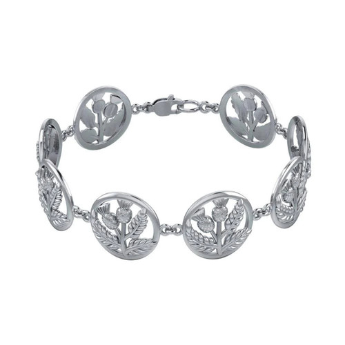 Silver Thistle Charms Bracelet