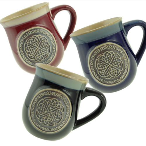 Celtic Designed Stoneware Coffee Mug