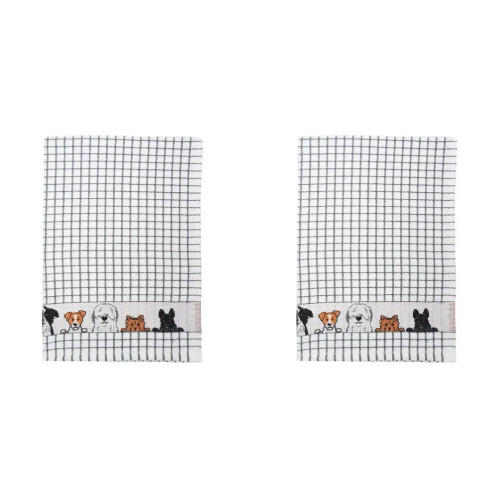 Packs of Poli-Dri Dogs Cotton Tea Towel