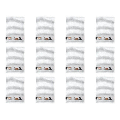 Polidri Tea Towel Charcoal Dogs Jacquard