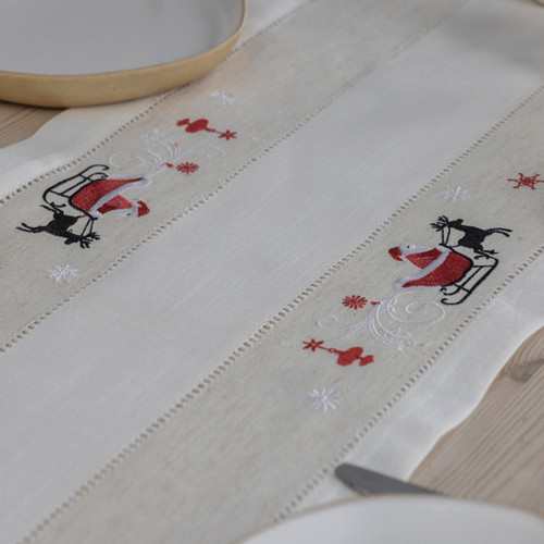 Festive Holiday Santa Table Runner 14"x54"