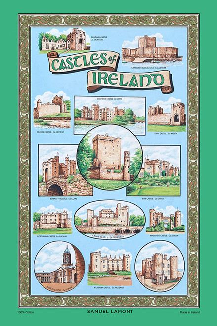 Ireland Castles Landmarks Tea Towel