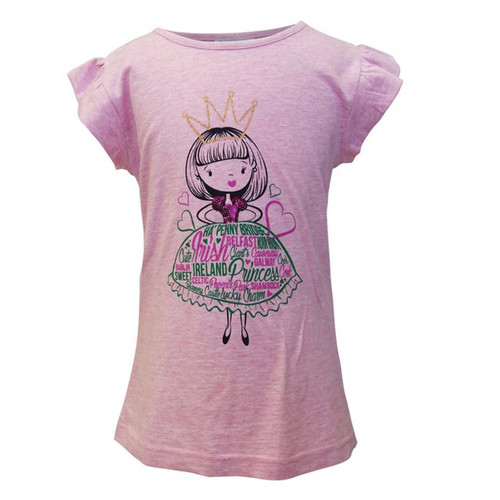 Kids’ Pink Frill “Irish Princess” T-Shirt