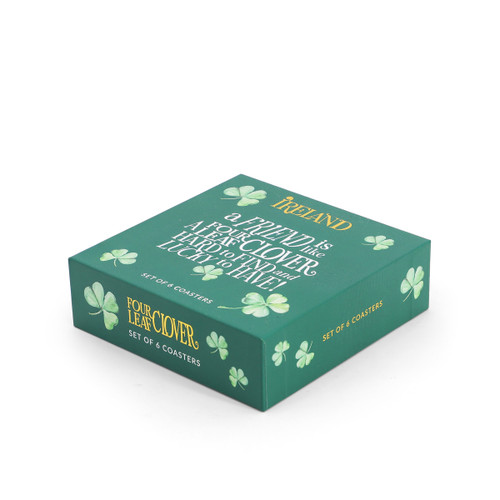 Four-Leaf Clover Quote 6-Piece Coaster Set