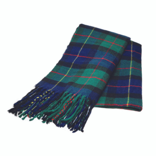 Highland Heritage Men's Plaid Scarf in Blue & Green