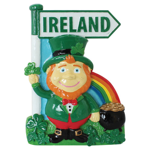 3D Leprechaun Rainbow Signpost Ireland Magnet