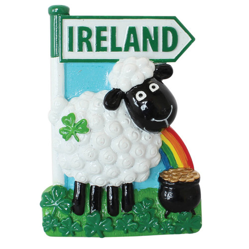 3D Ireland Ship & Rainbow Signpost Magnet