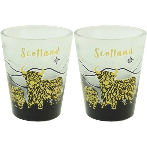 Packs of Highland Cow Design Shot Glass