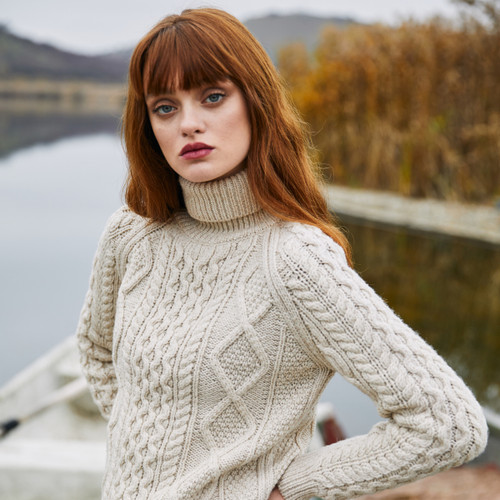 Cable Knit Turtle Neck Sweater | SAOL Knitwear