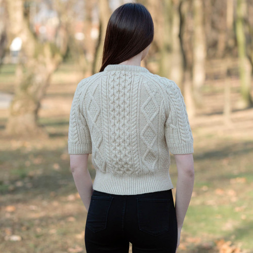 Short Sleeve Cable Sweater