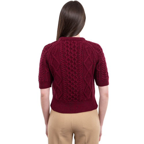 Short Sleeve Cable Sweater