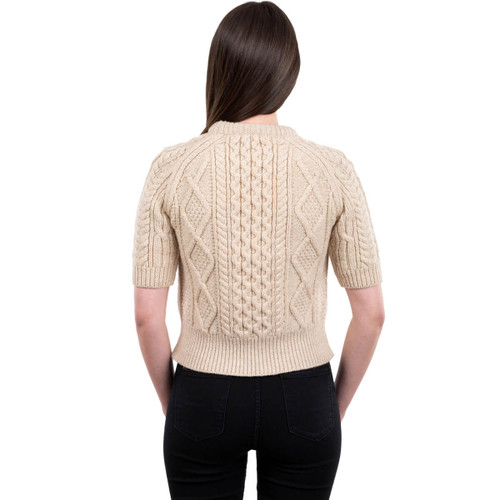 Short Sleeve Cable Sweater