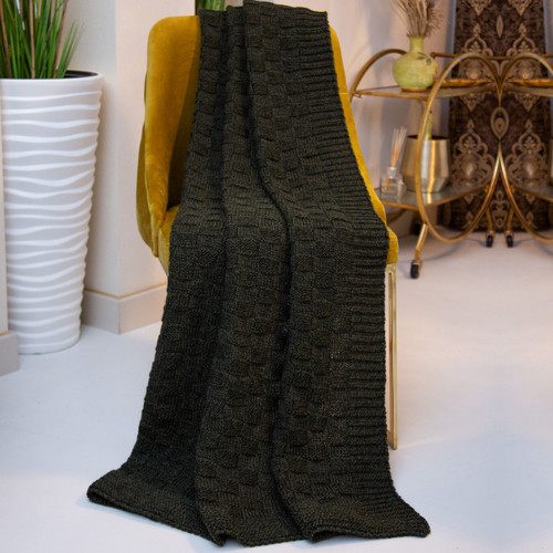 Fisherman Aran Throw FT192 Army Green