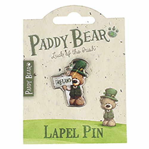 Paddy Bear Lapel Pin - Ireland DublinGiftCompany.com