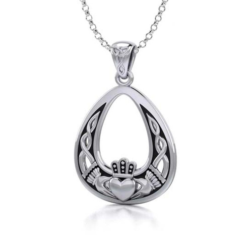 EI-12GD122303495-set	Celtic Knotwork Claddagh Pendant