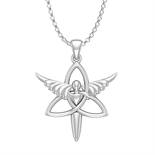 Holy Angel Trinity Knot Celtic Necklace DGC