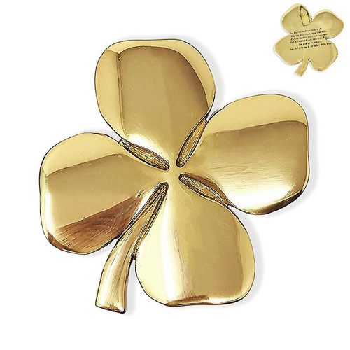 4 Leaf Clover Wall Decoration - Polished Brass