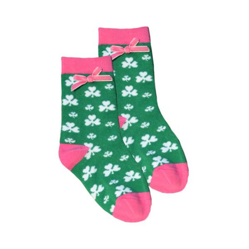 Girls Shamrock Socks DublinGiftCompany.com